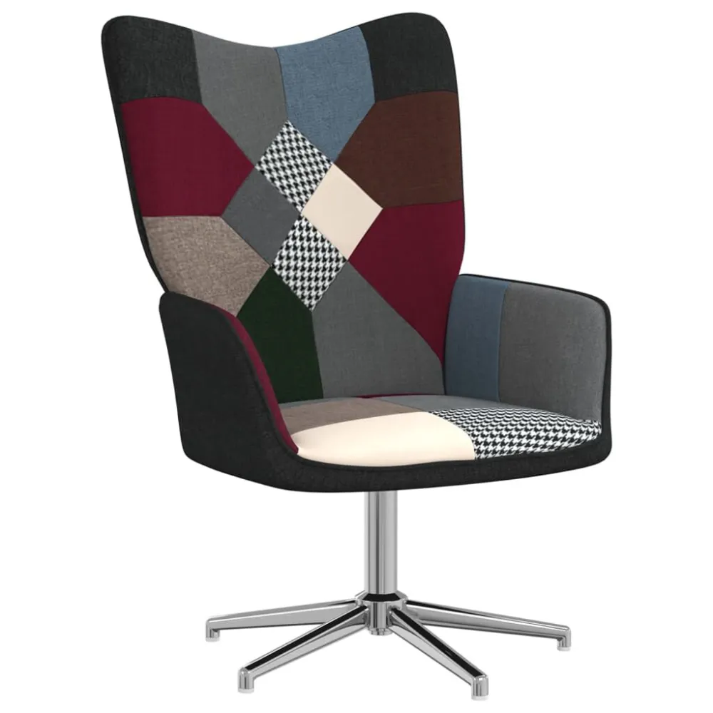 Sedia Relax con Sgabello Tessuto Patchwork