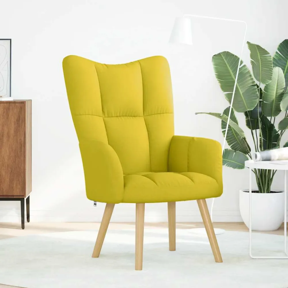 Sedia Relax Giallo Chiaro Tessuto