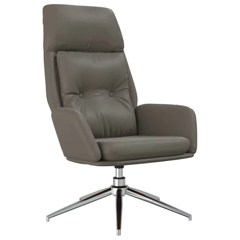 Sedia Relax Grigia Vera Pelle