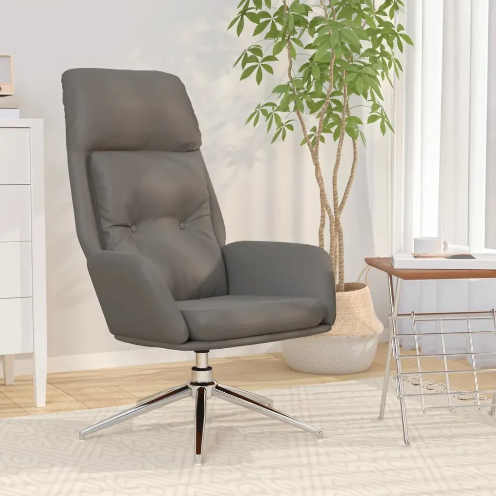 Sedia Relax Grigia Vera Pelle
