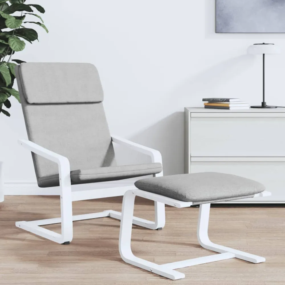 Sedia Relax Grigio Chiaro Tessuto