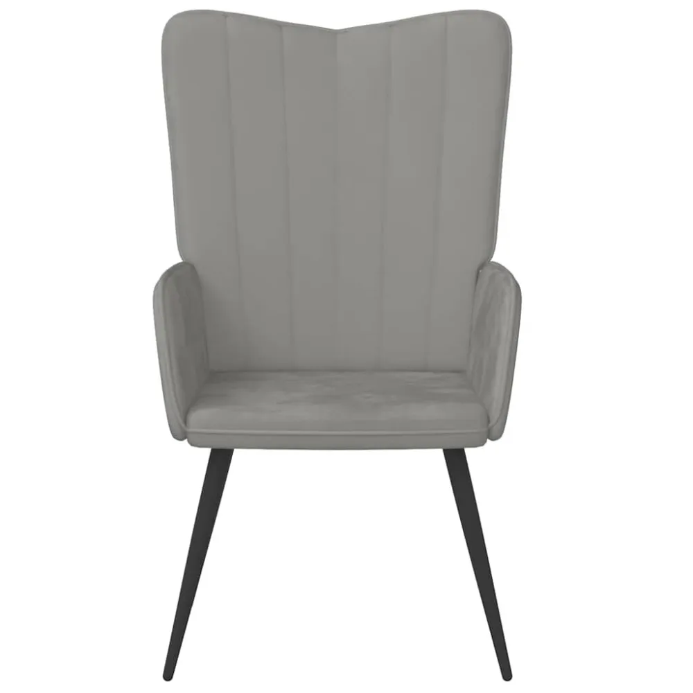 Sedia Relax Grigio Chiaro Velluto