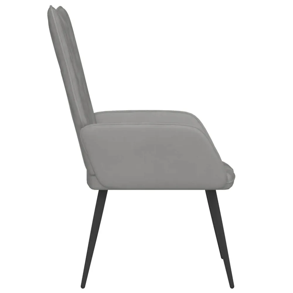 Sedia Relax Grigio Chiaro Velluto