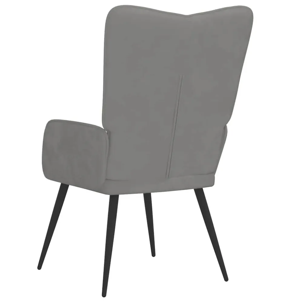 Sedia Relax Grigio Chiaro Velluto