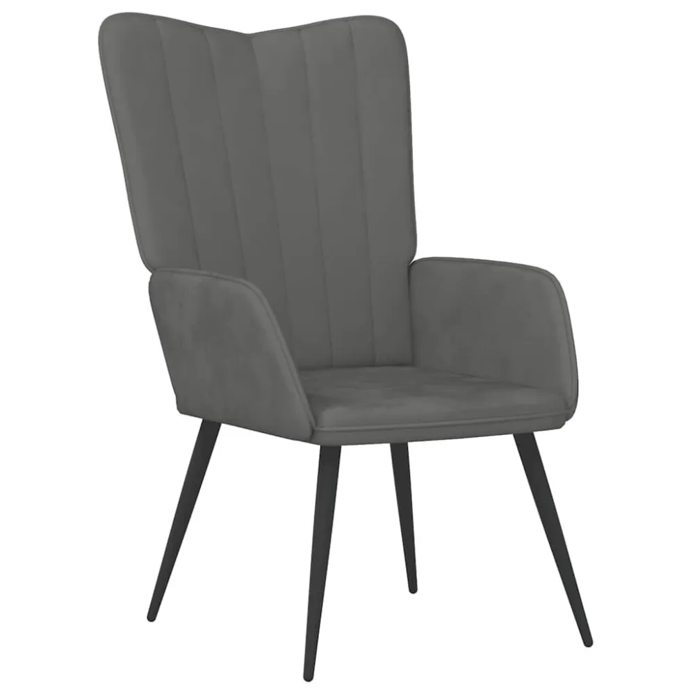 Sedia Relax Grigio Scuro Velluto