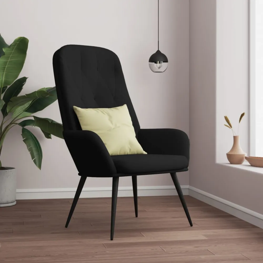 Sedia Relax Nero Velluto