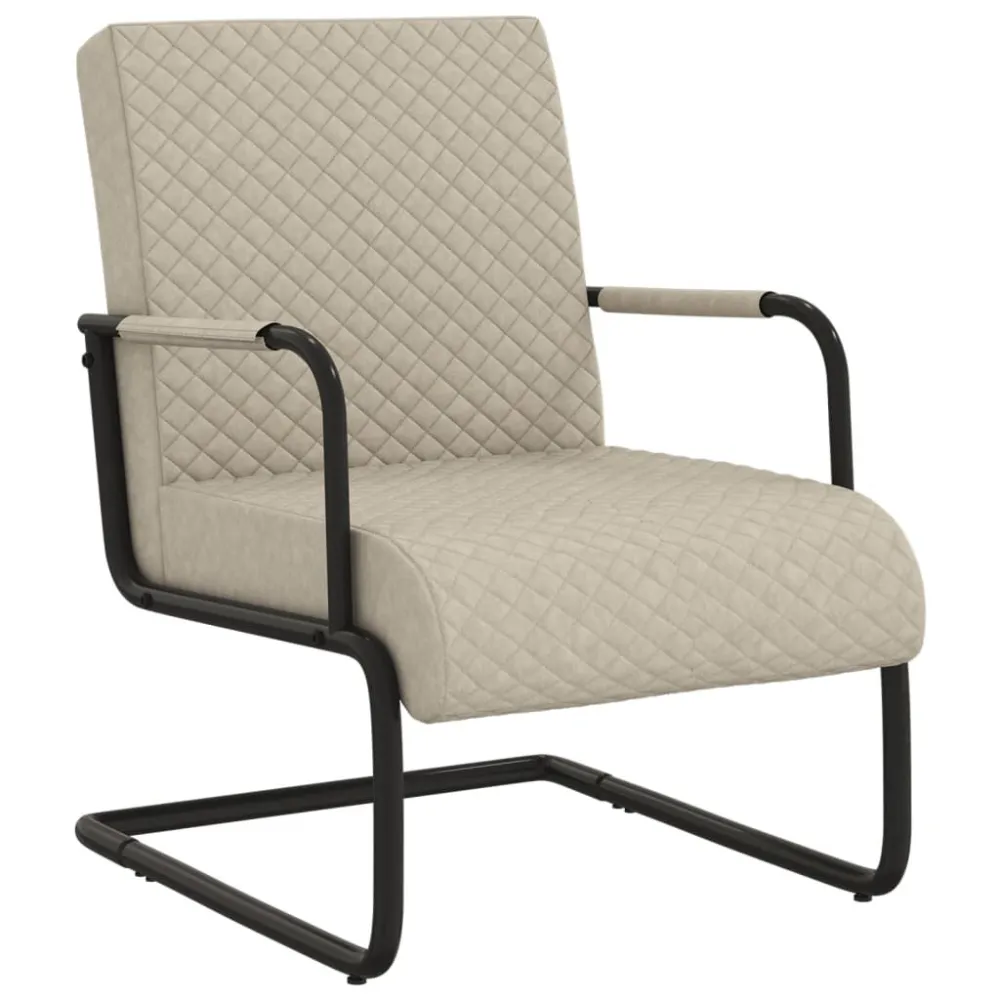 Sedia Sbalzo Grigio Chiaro Similpelle