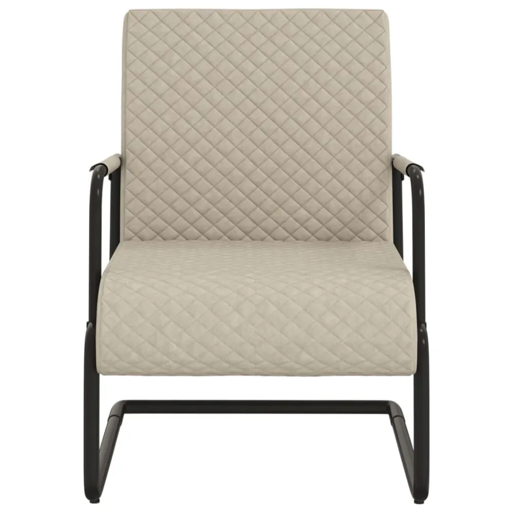 Sedia Sbalzo Grigio Chiaro Similpelle