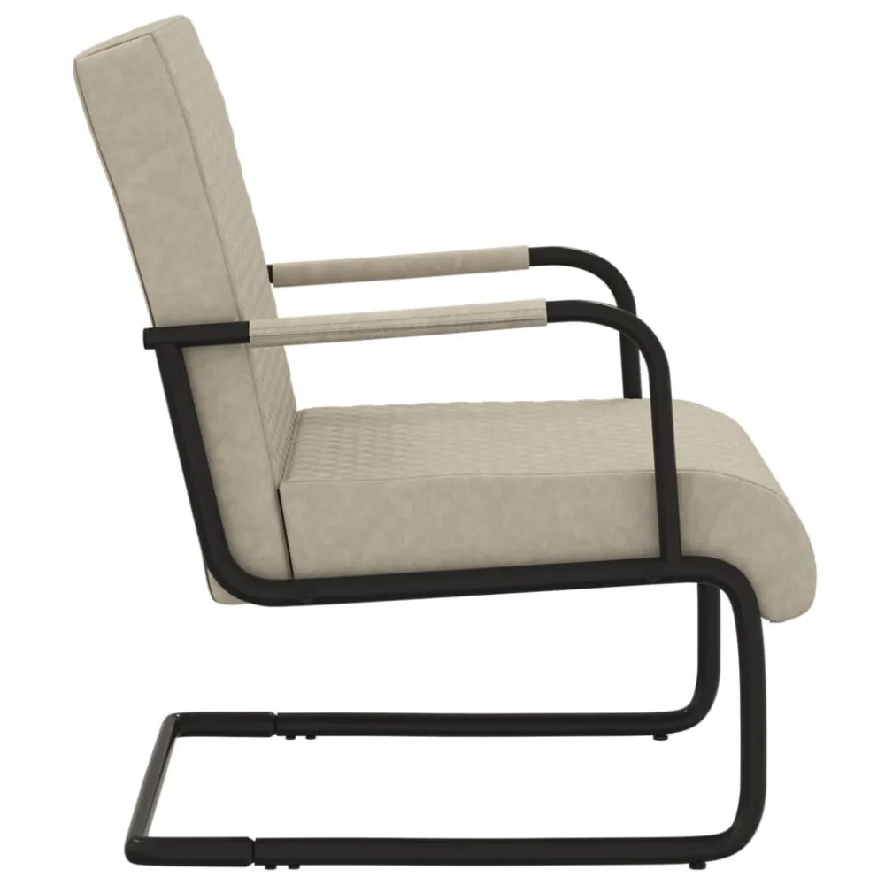 Sedia Sbalzo Grigio Chiaro Similpelle