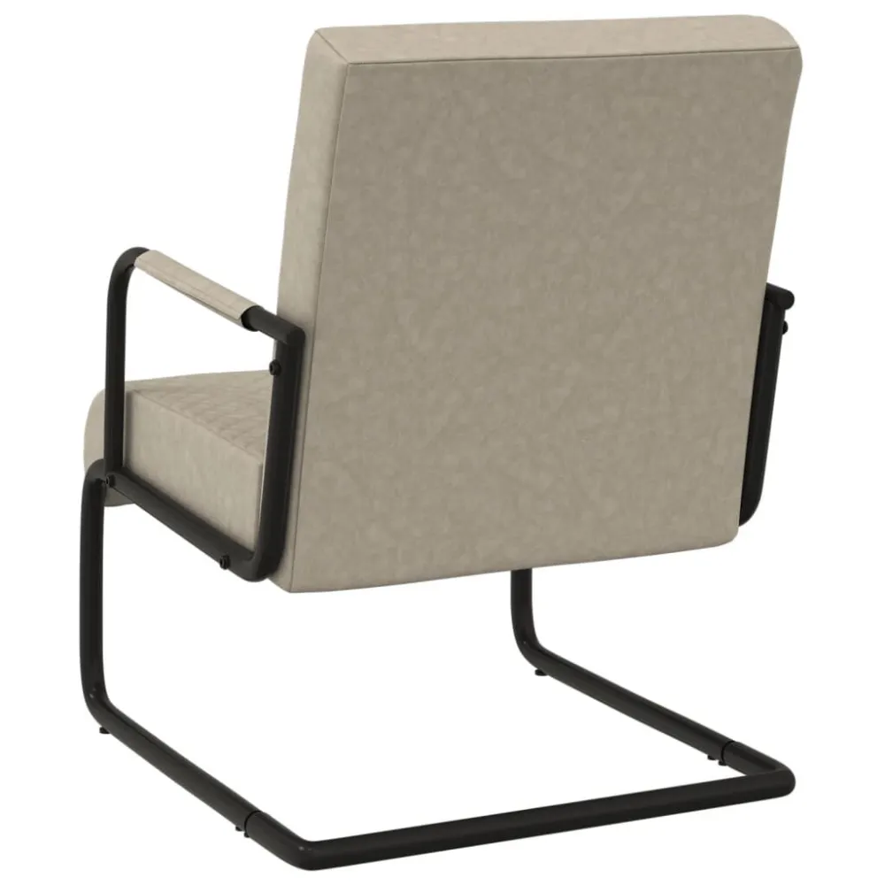 Sedia Sbalzo Grigio Chiaro Similpelle