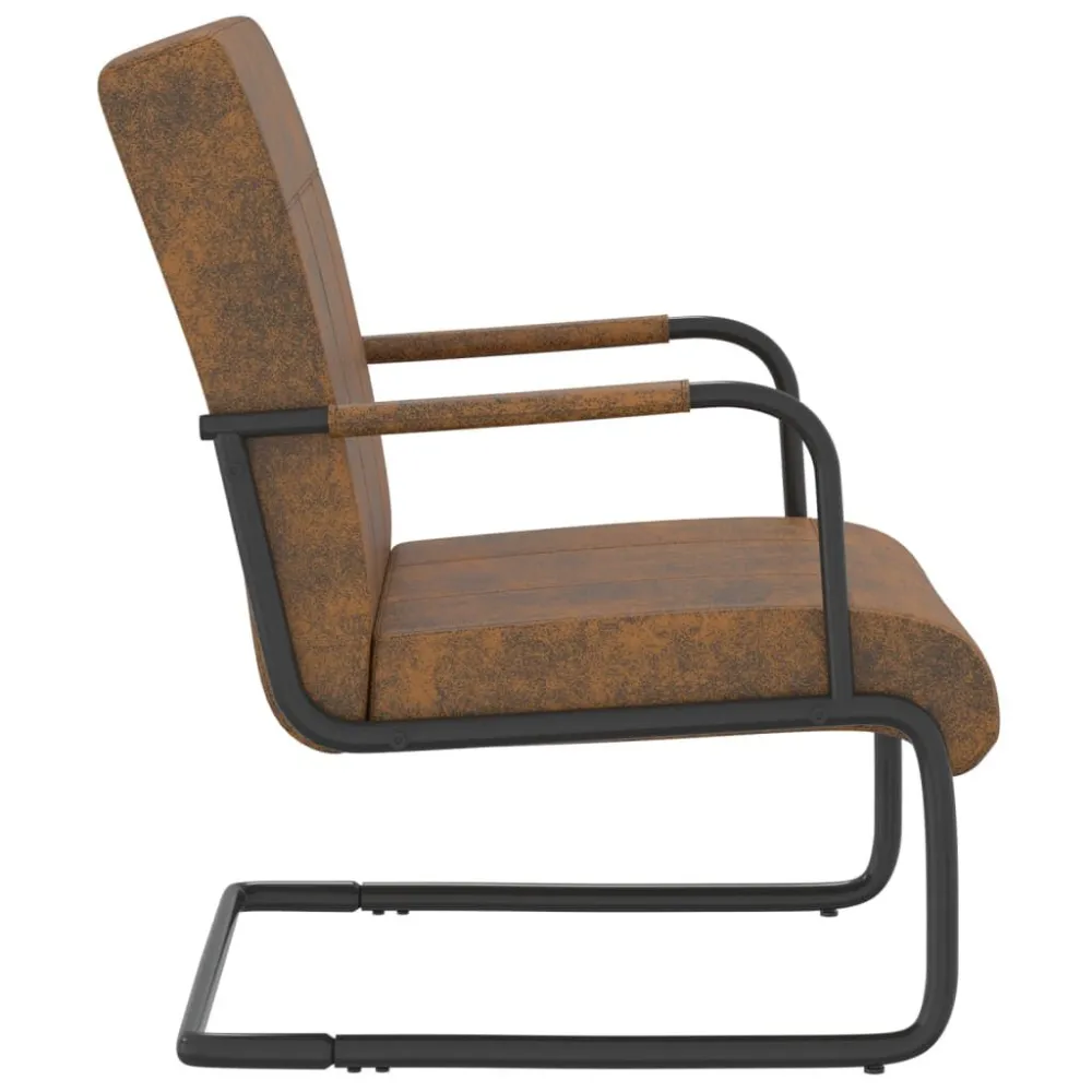 Sedia Sbalzo Marrone Tessuto