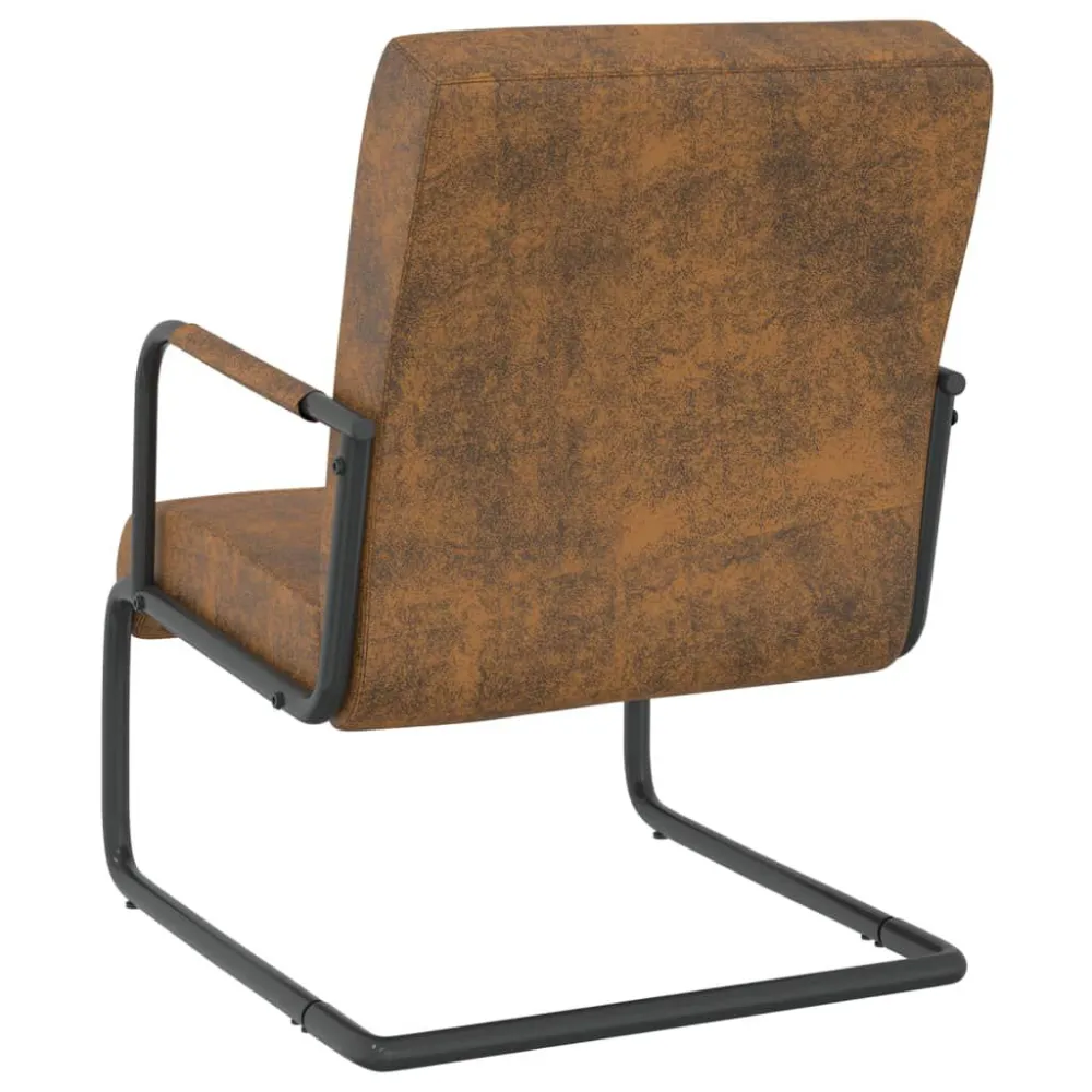 Sedia Sbalzo Marrone Tessuto