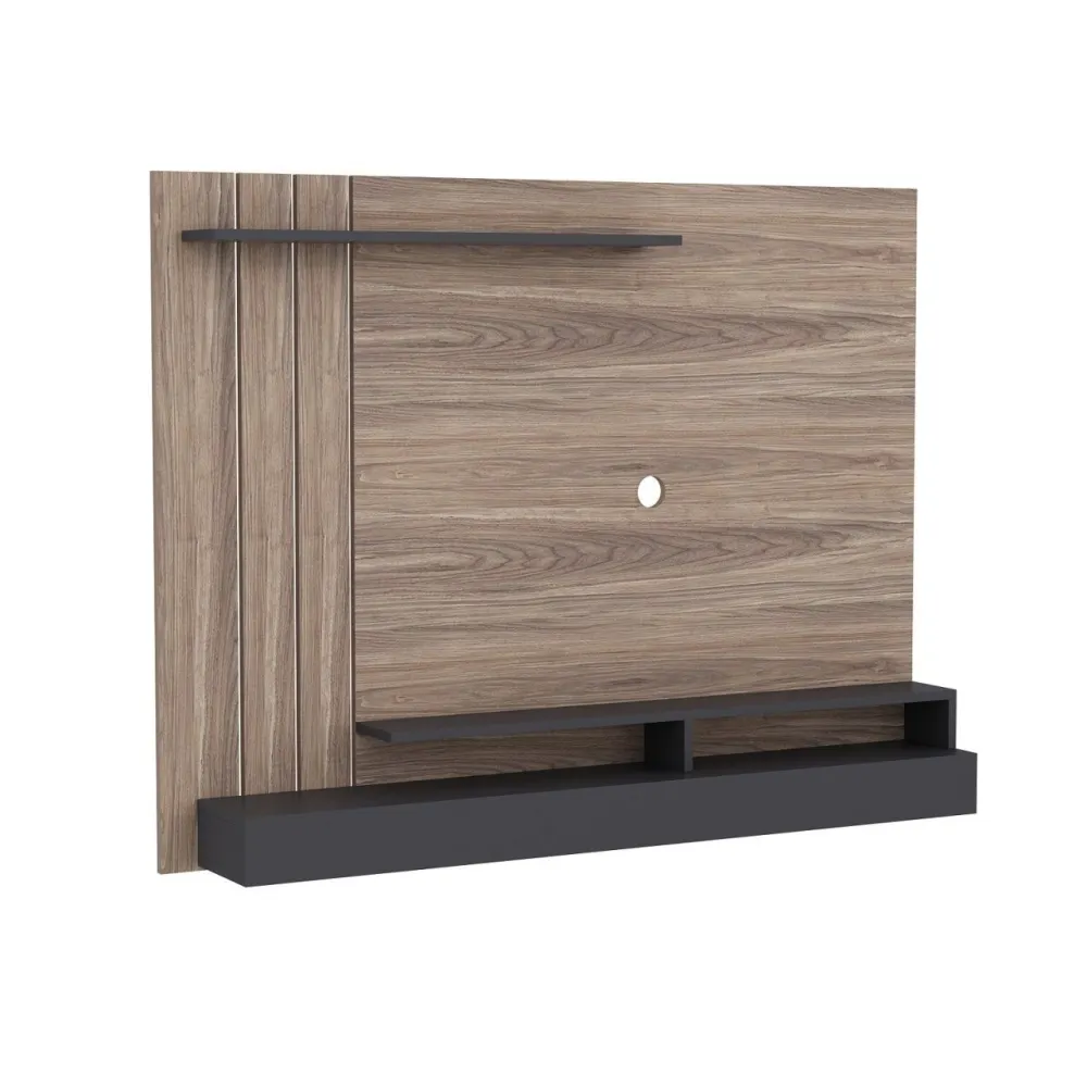 Mobile TV sospeso Lopud L157xH120cm Rovere chiaro e grigio chiaro