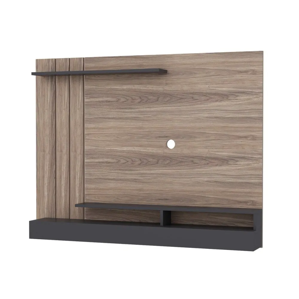 Mobile TV sospeso Lopud L157xH120cm Rovere chiaro e grigio chiaro