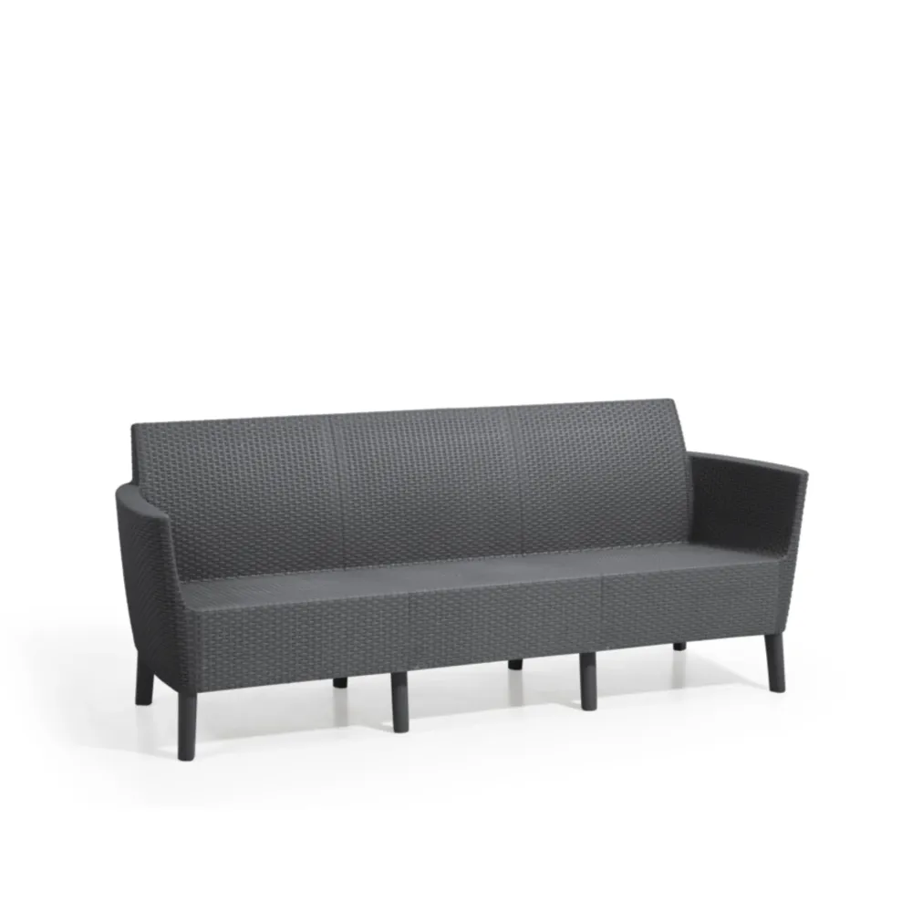 Divano da giardino "Salemo Lounge" 3 posti con cuscini cm 187x66,5 76h
