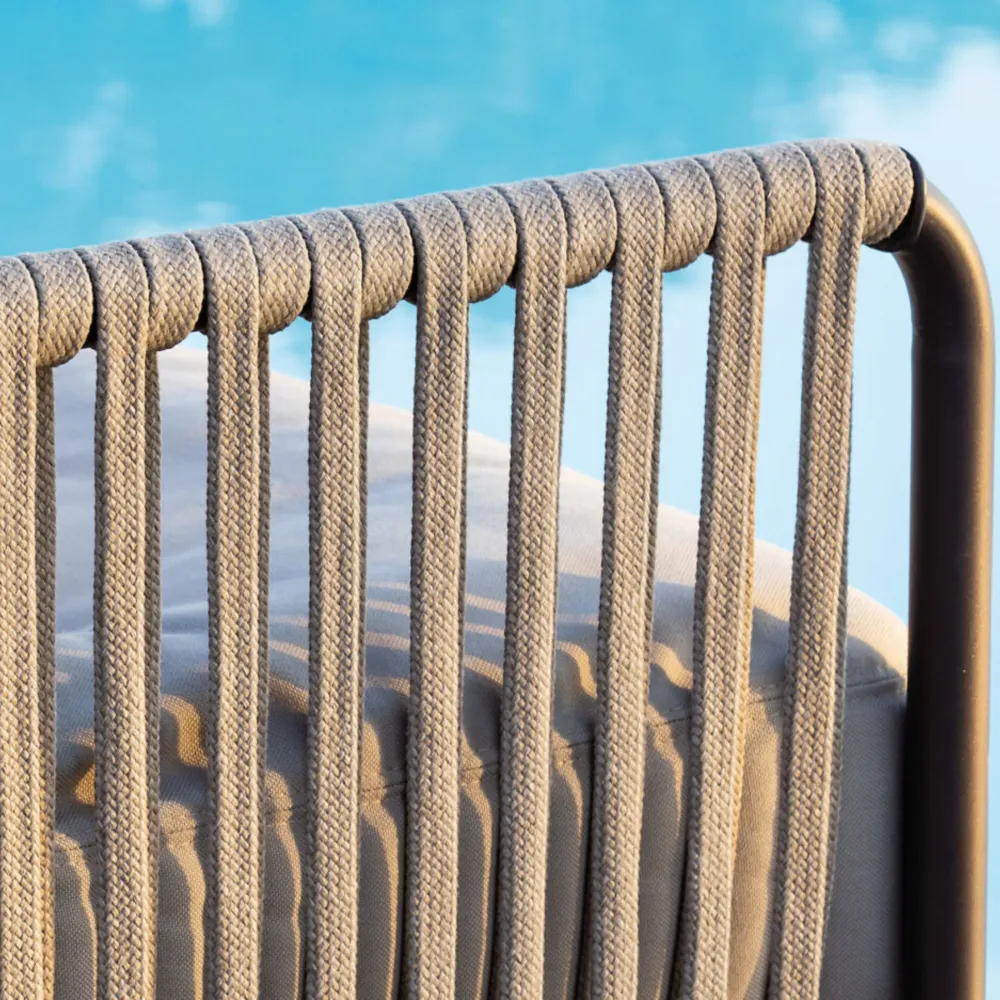 Divano 2 posti con schienale corda "Key West2" con cuscini cm 163x83 78h