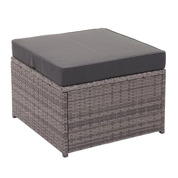 Mendler set polyrattan HWC-J34 set balcone/giardino/salotto divano vano portaoggetti grigio cuscini grigio tenebroso 77087...