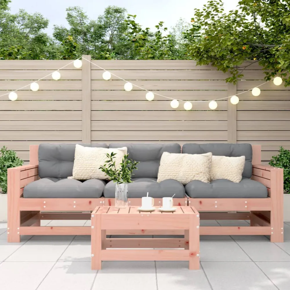 Poggiapiedi da Giardino 62x30x32cm Legno Massello di Douglas