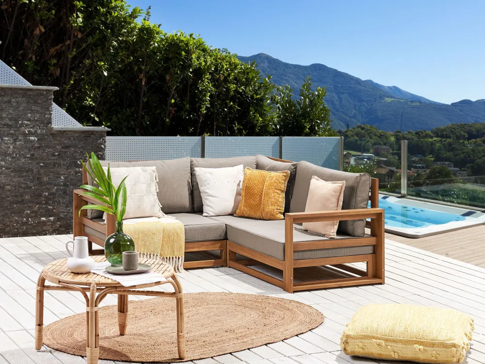 Divano da giardino TIMOR Legno d'acacia certificato FSC® Legno chiaro Reversibile