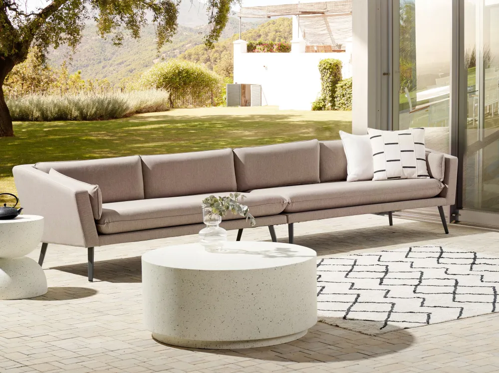 Divano imbottito da giardino Divano da giardino LORETELLO Poliestere Beige