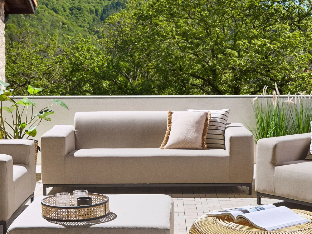 Divano imbottito da giardino Divano da giardino ROVIGO Poliestere Beige