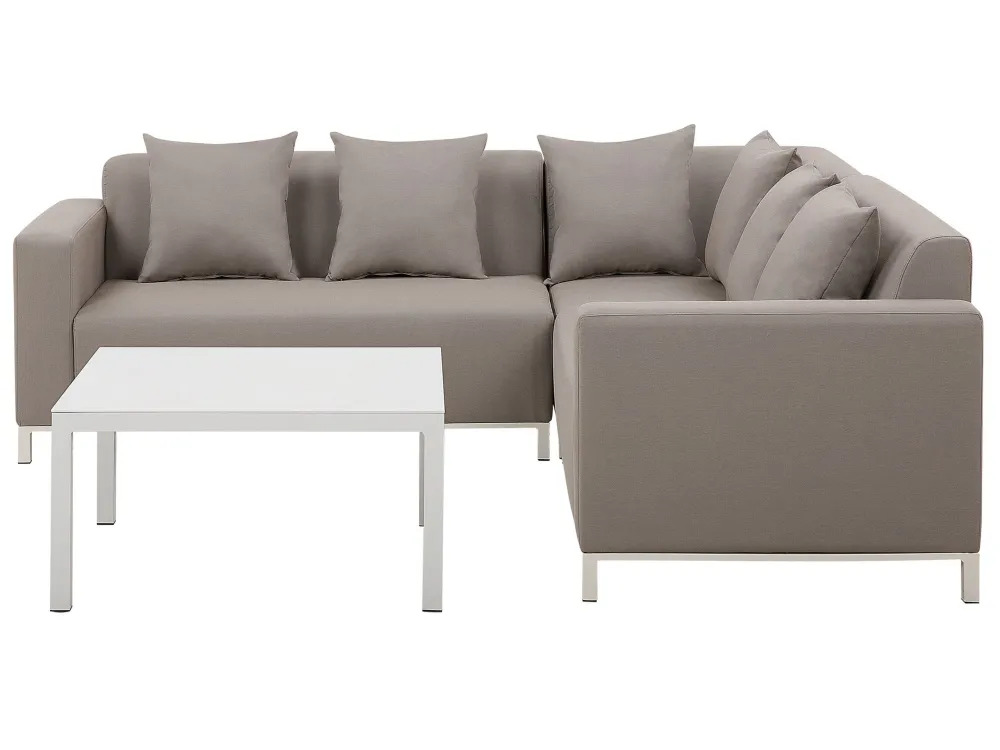 Divano imbottito da giardino Set da giardino BELIZE Poliestere Beige Sinistra
