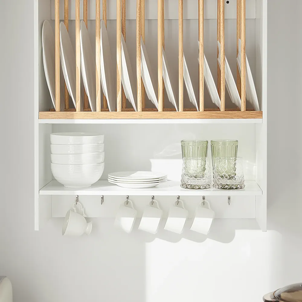 SoBuy Mensola porta piatti 64x24x71cm KCR09-W