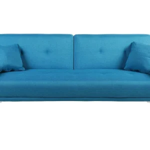 Divano letto innovativo 3 posti tessuto azzurro LUCAN