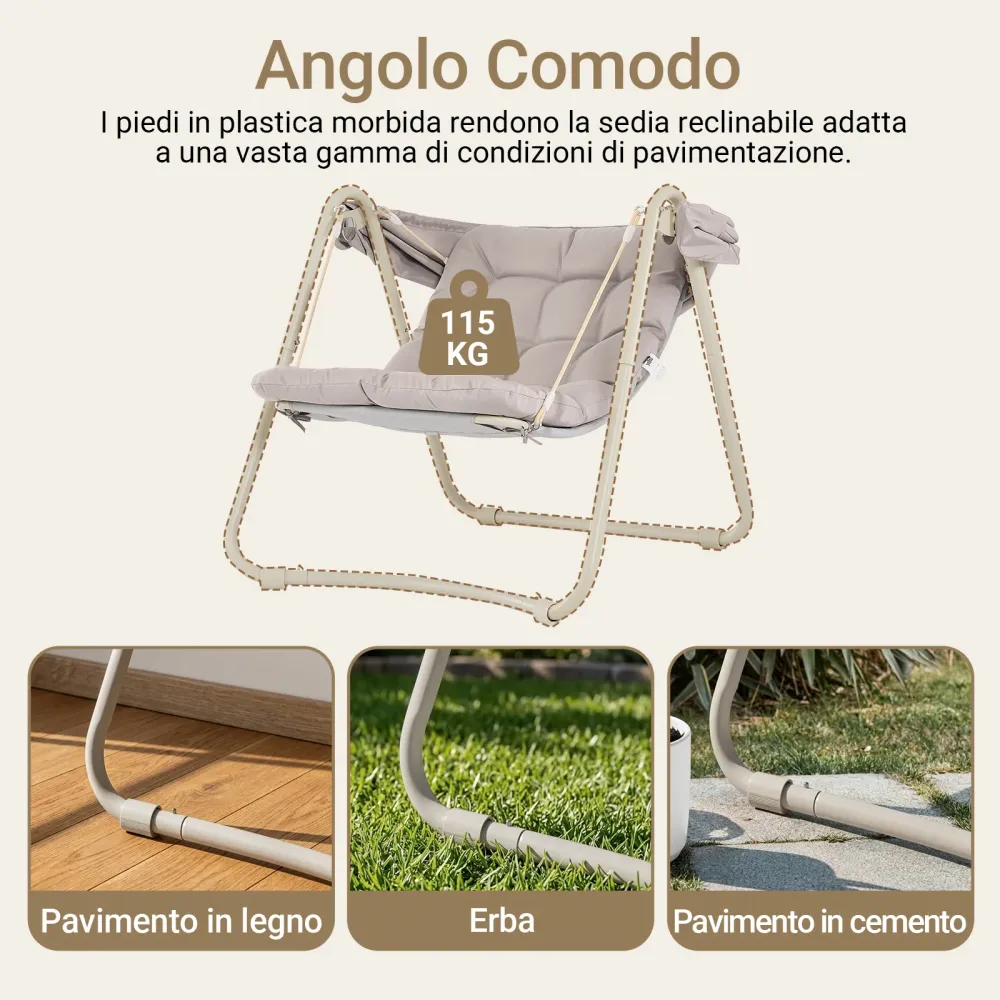 SoBuy OGS62-MI, Dondolo da Giardino Poltrona Relax con Parasole Regolabile Amaca da Giardino Sedia Dondolo per Esterni e I...