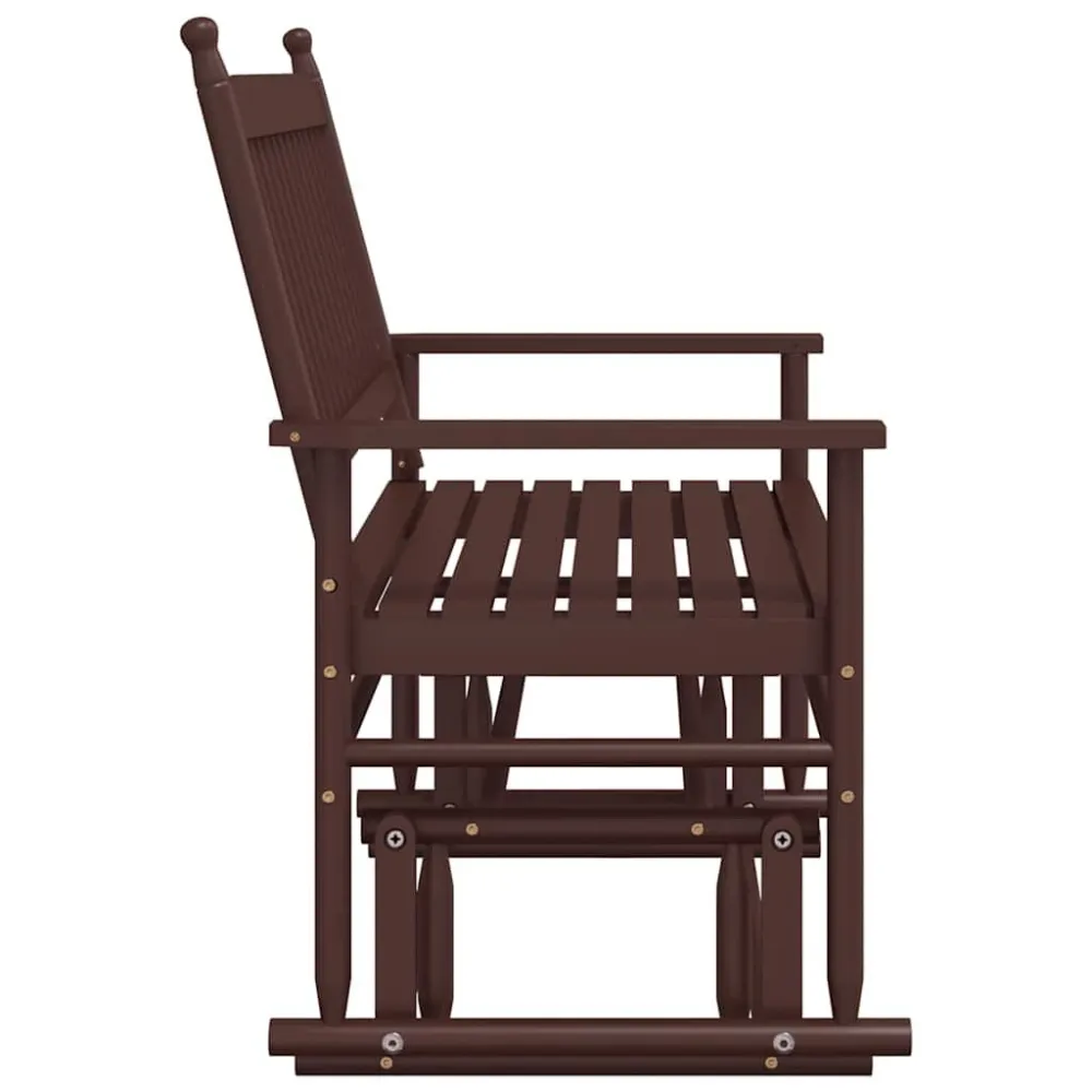 Panca Dondolo Marrone 118x70x104,5cm Legno Massello di Pioppo