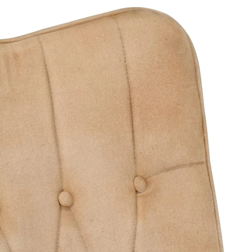 Poltrona Dondolo con Poggiapiedi Crema Vintage Tela