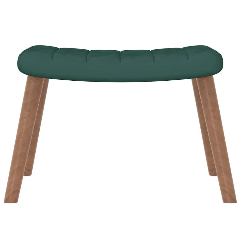 Poltrona Dondolo con Poggiapiedi Verde Scuro Velluto
