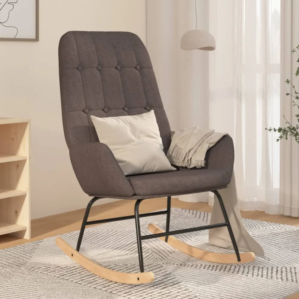 Poltrona Dondolo Grigio Scuro Tessuto
