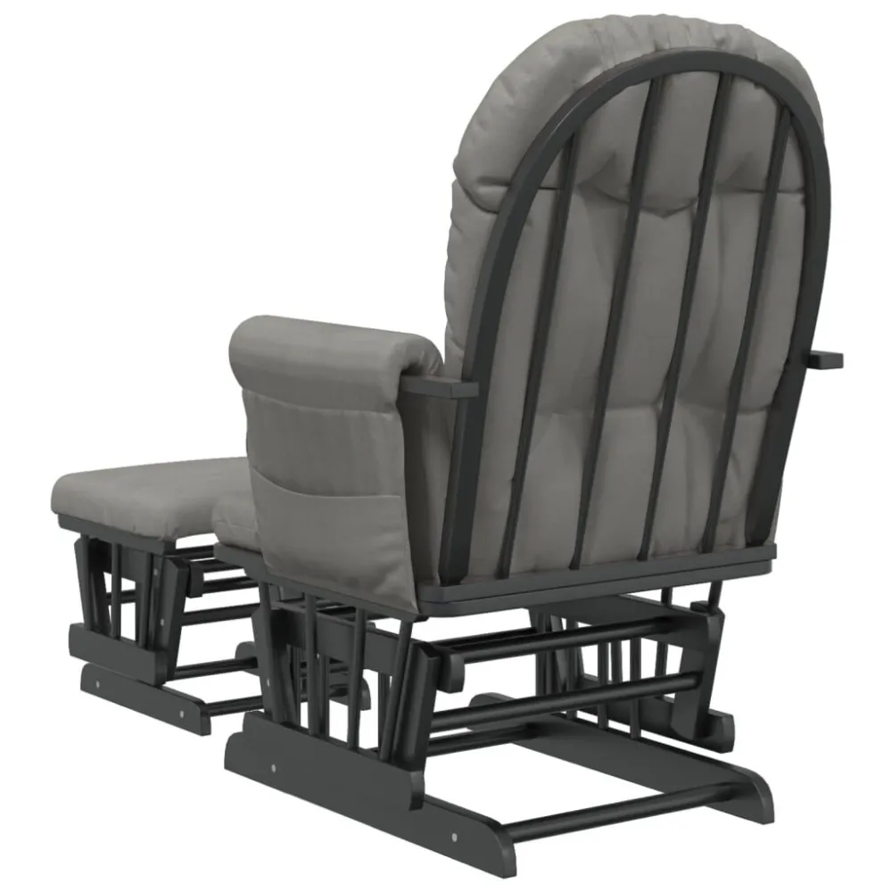 Poltrona Glider con Sgabello Grigio Chiaro Tessuto