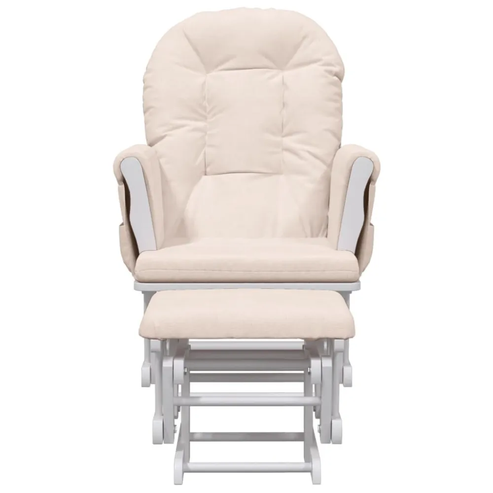 Poltrona Glider con Sgabello Rosa Chiaro Tessuto