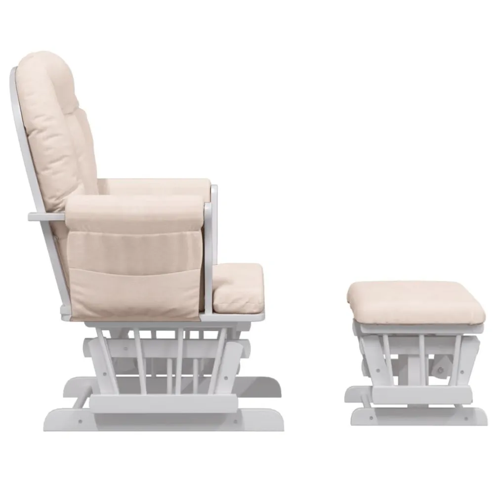 Poltrona Glider con Sgabello Rosa Chiaro Tessuto