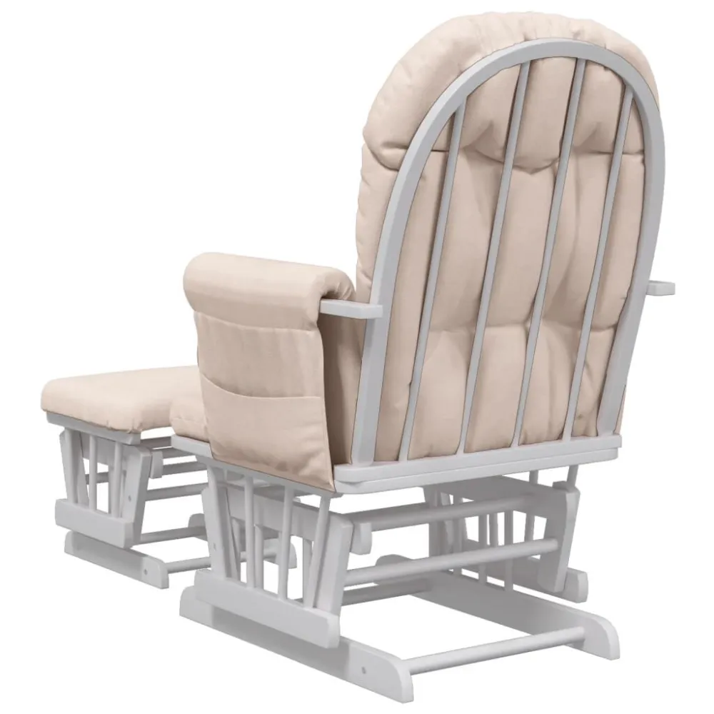 Poltrona Glider con Sgabello Rosa Chiaro Tessuto