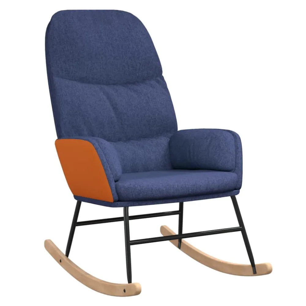 Sedia Dondolo Blu Tessuto