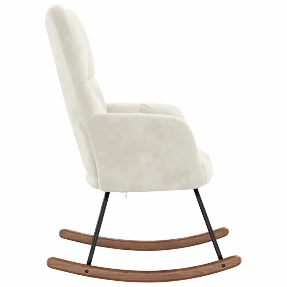 Sedia Dondolo Crema Velluto