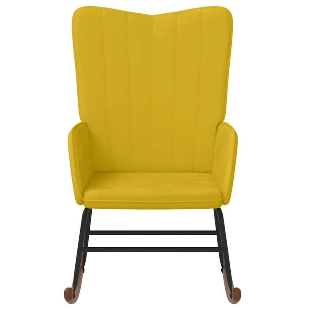 Sedia Dondolo Giallo Senape Velluto