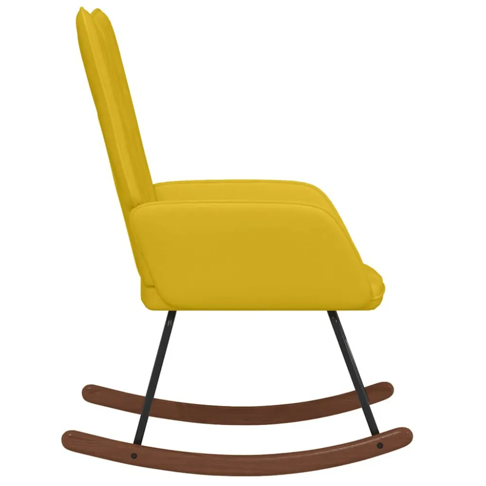 Sedia Dondolo Giallo Senape Velluto