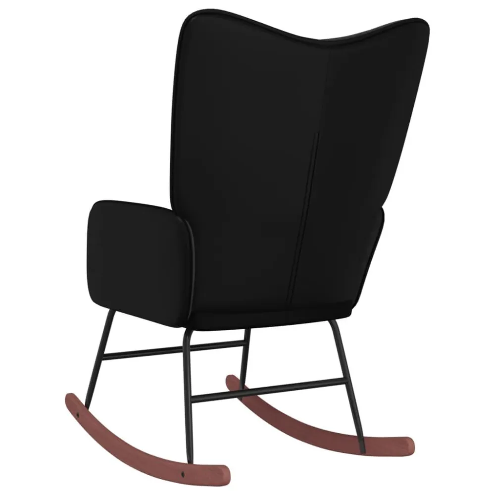Sedia Dondolo Nera Velluto e PVC