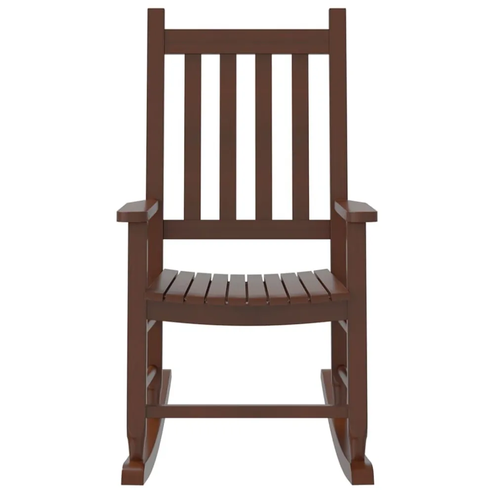 Sedia Dondolo per Bambini Marrone Legno Massello di Pioppo