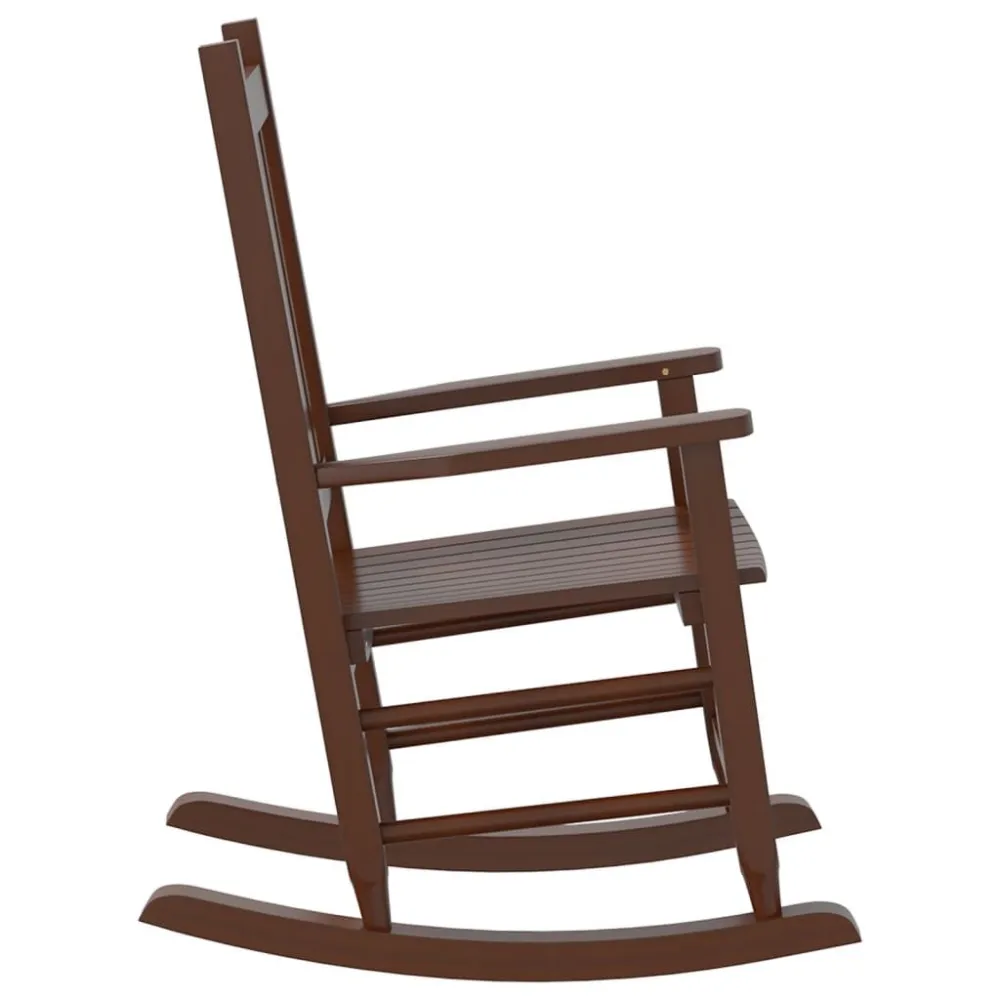 Sedia Dondolo per Bambini Marrone Legno Massello di Pioppo