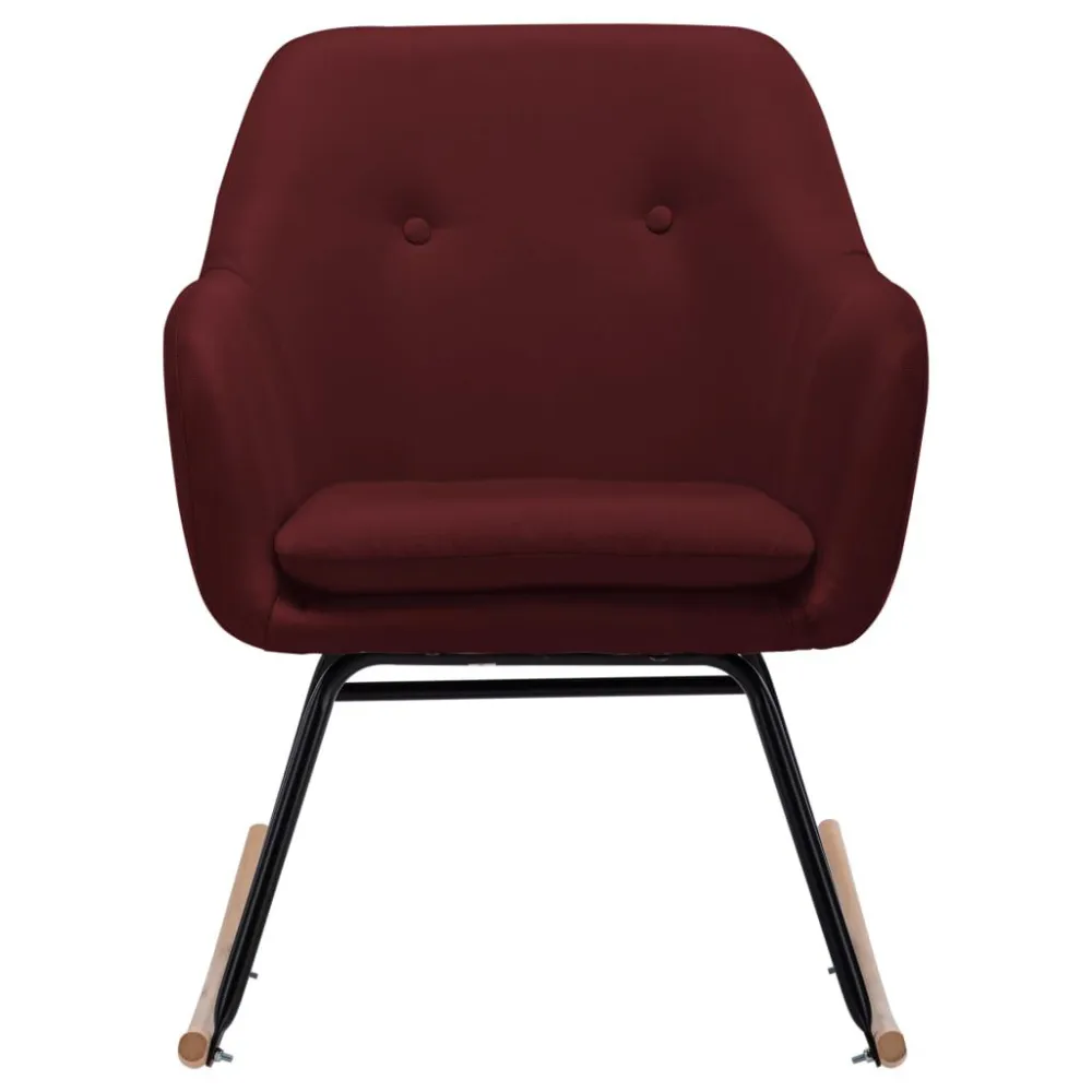 Sedia Dondolo Rosso Vino Tessuto