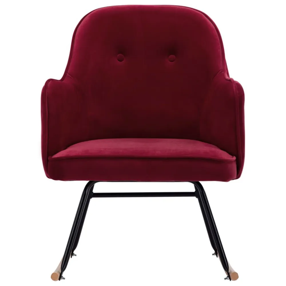 Sedia Dondolo Rosso Vino Velluto