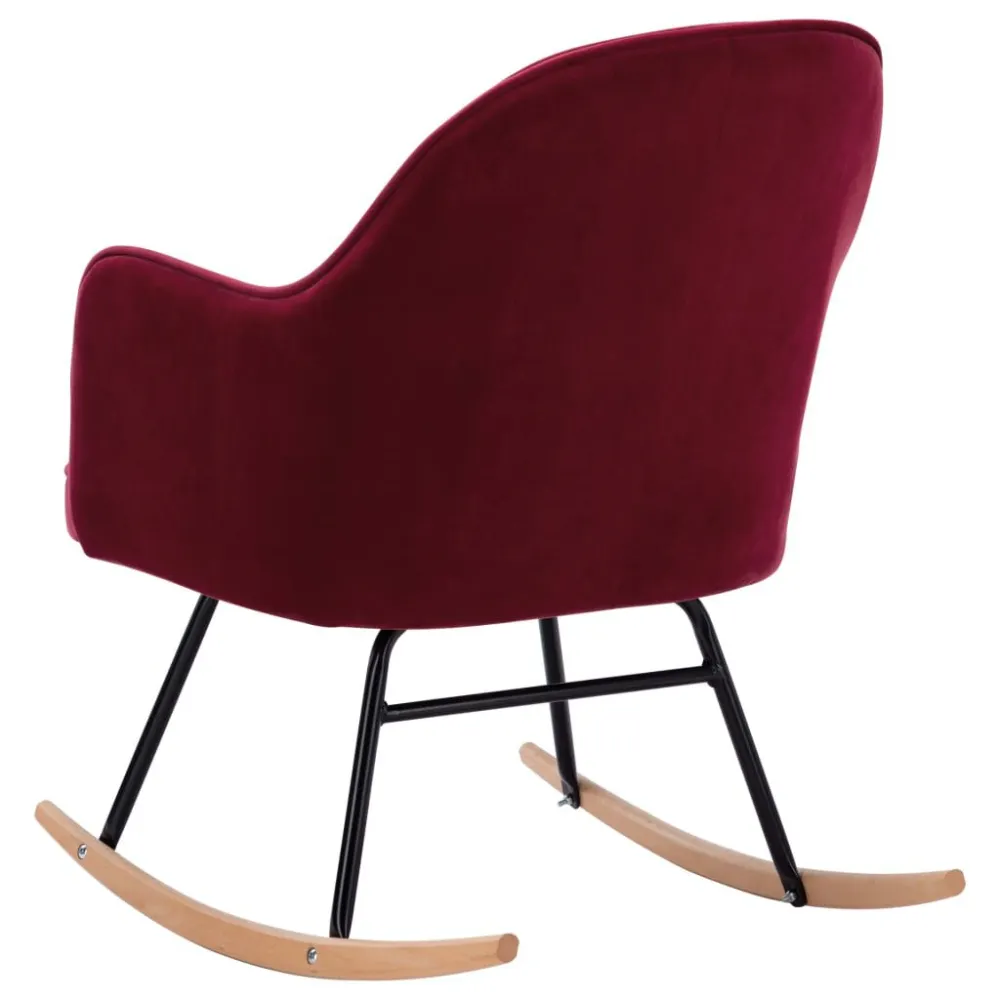 Sedia Dondolo Rosso Vino Velluto