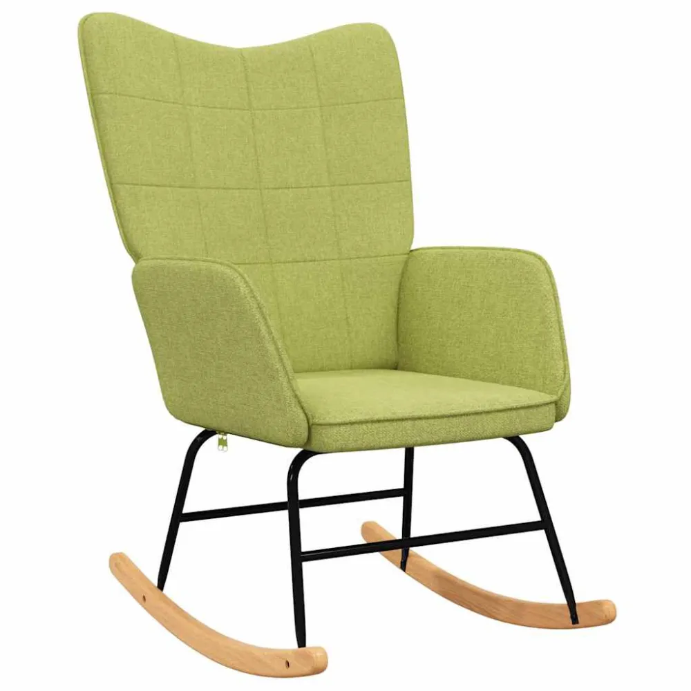 Sedia Dondolo Verde Tessuto