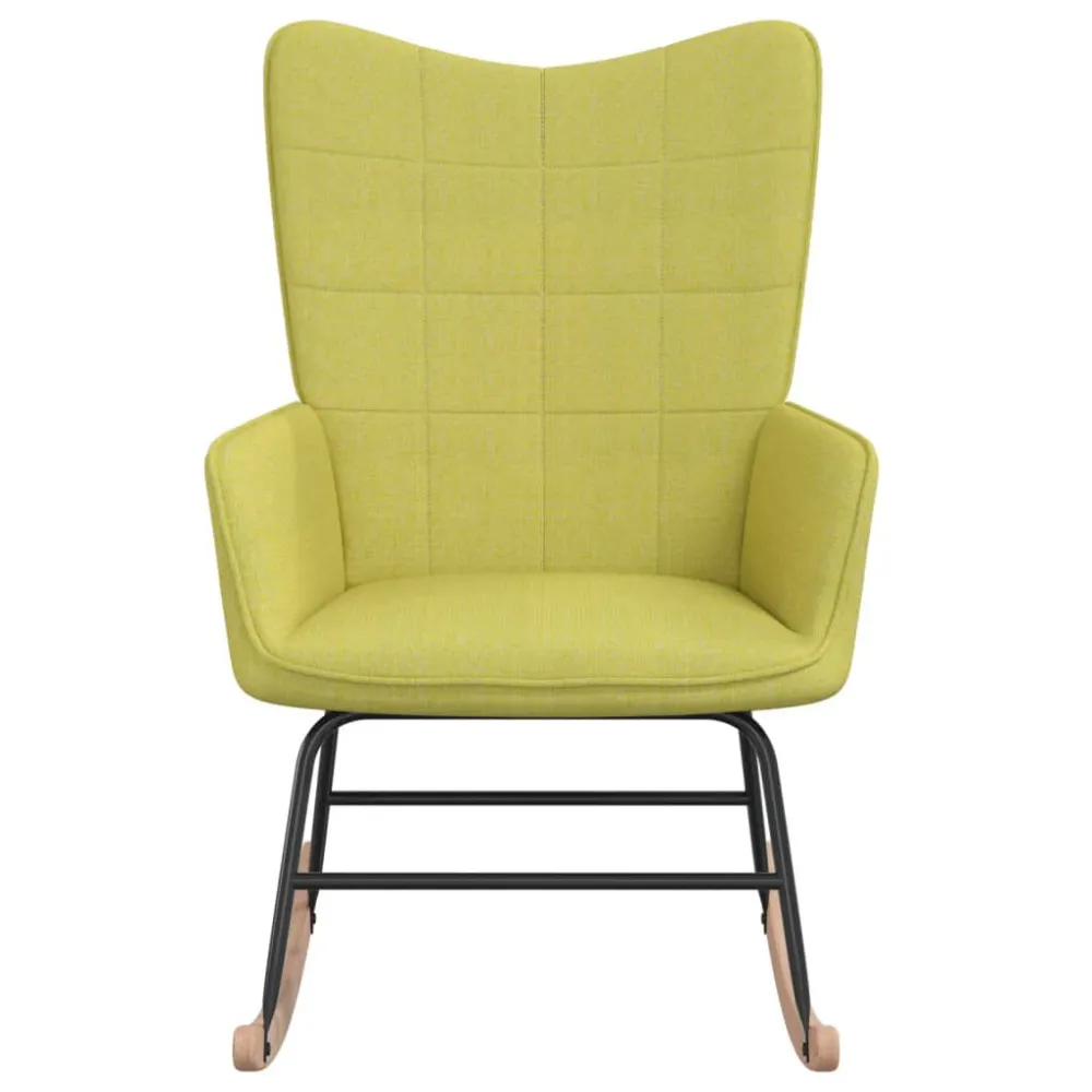 Sedia Dondolo Verde Tessuto