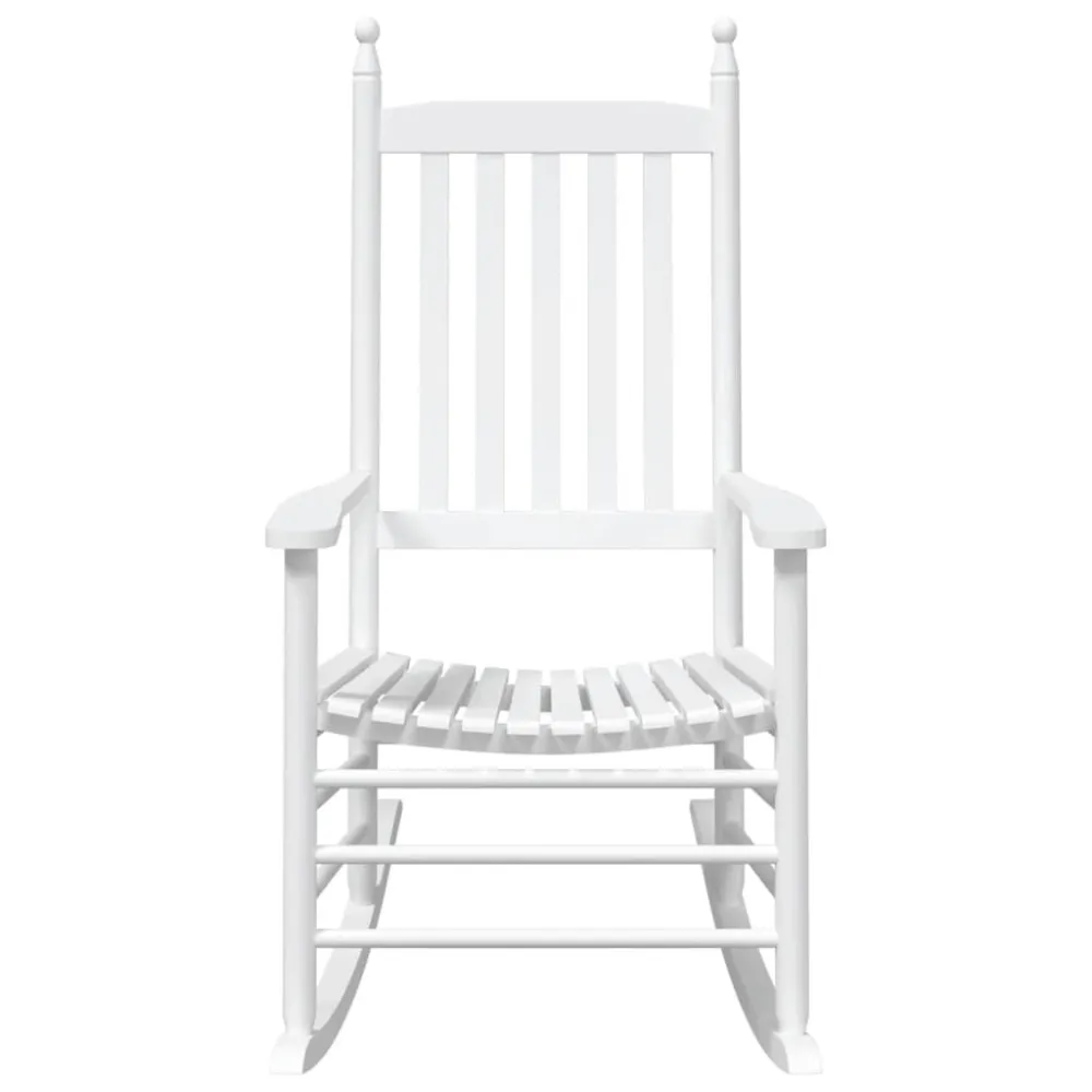 Sedie Dondolo Sedute Curve 2 pz Bianche Legno Massello Abete